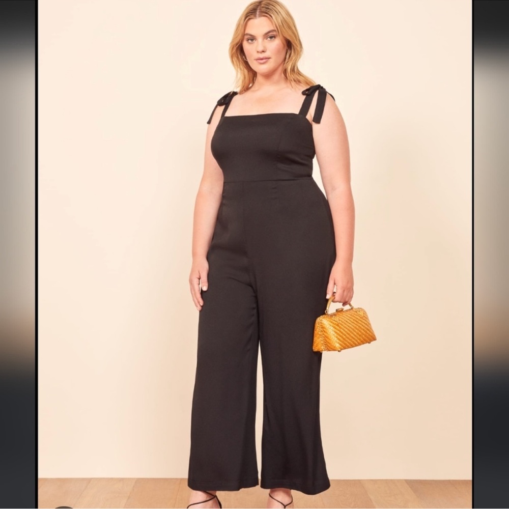 Reformation Fay Tie Strap Wide Leg Jumpsuit Plus Size